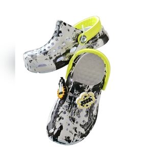 Joybees Size 10‎ / 11 New Kids Black and White Clogs with Yellow Accents